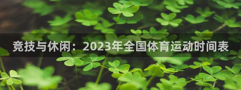 沐鸣科技：竞技与休闲：2023年全国体育运动时间表